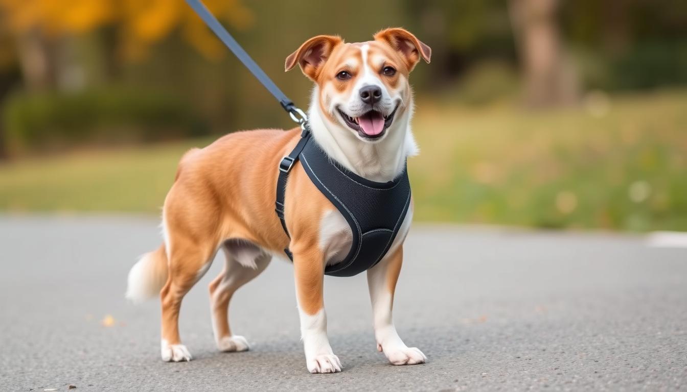 What are the benefits of using a dog harness for walking