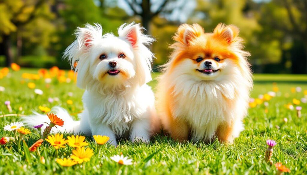 Popular Toy Breeds Maltese and Pomeranian