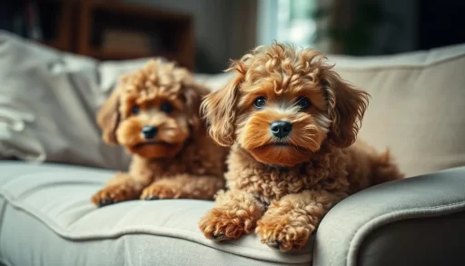 small dogs with brown curly hair