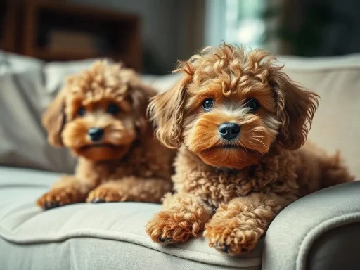 small dogs with brown curly hair