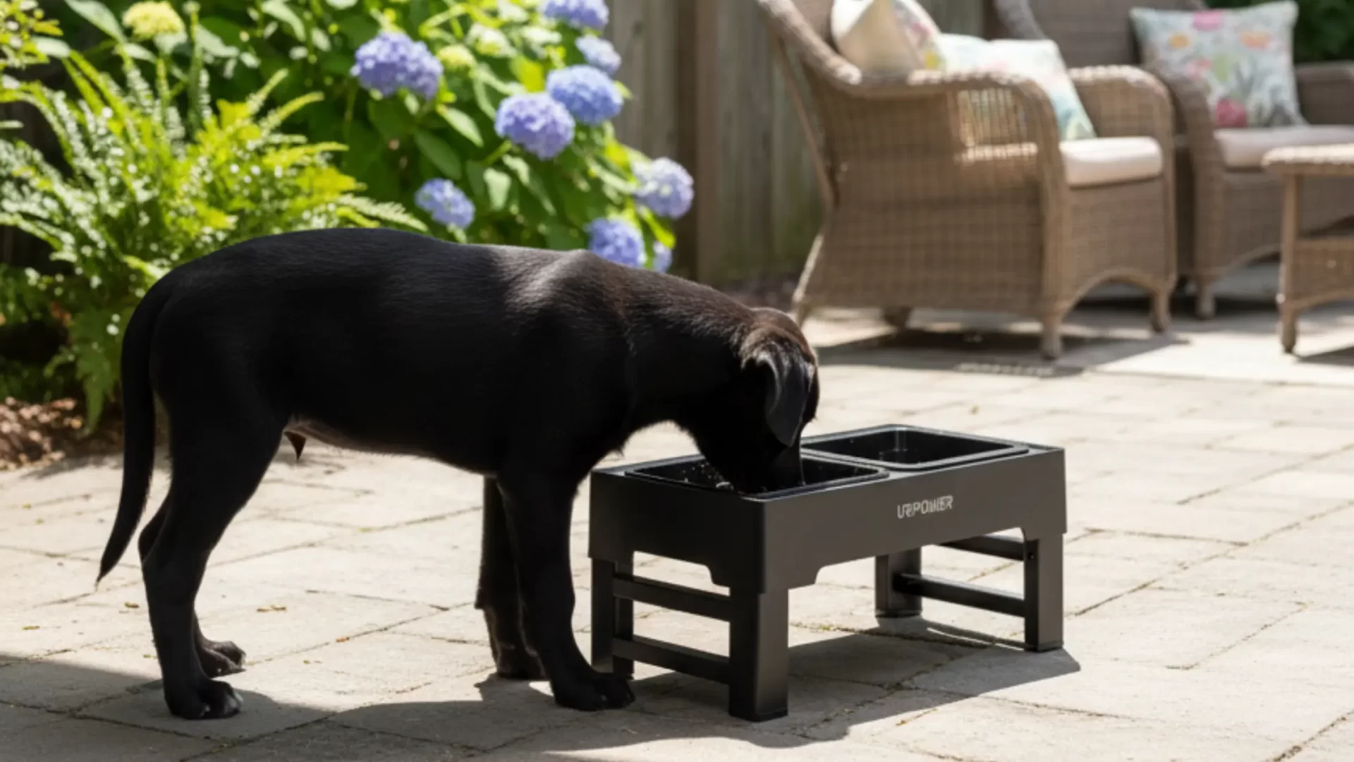 URPOWER 2-in-1 elevated slow feeder dog bowls